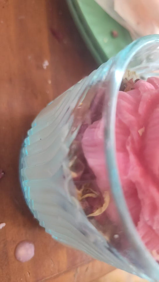 Homemade rose candle